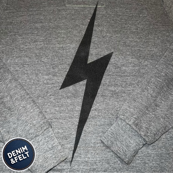 Aviator Nation Unisex BOLT FULL ZIP HOODIE/SWEATSHIRT - HEATHER GREY 🩶⚡️ - Picture 13 of 16